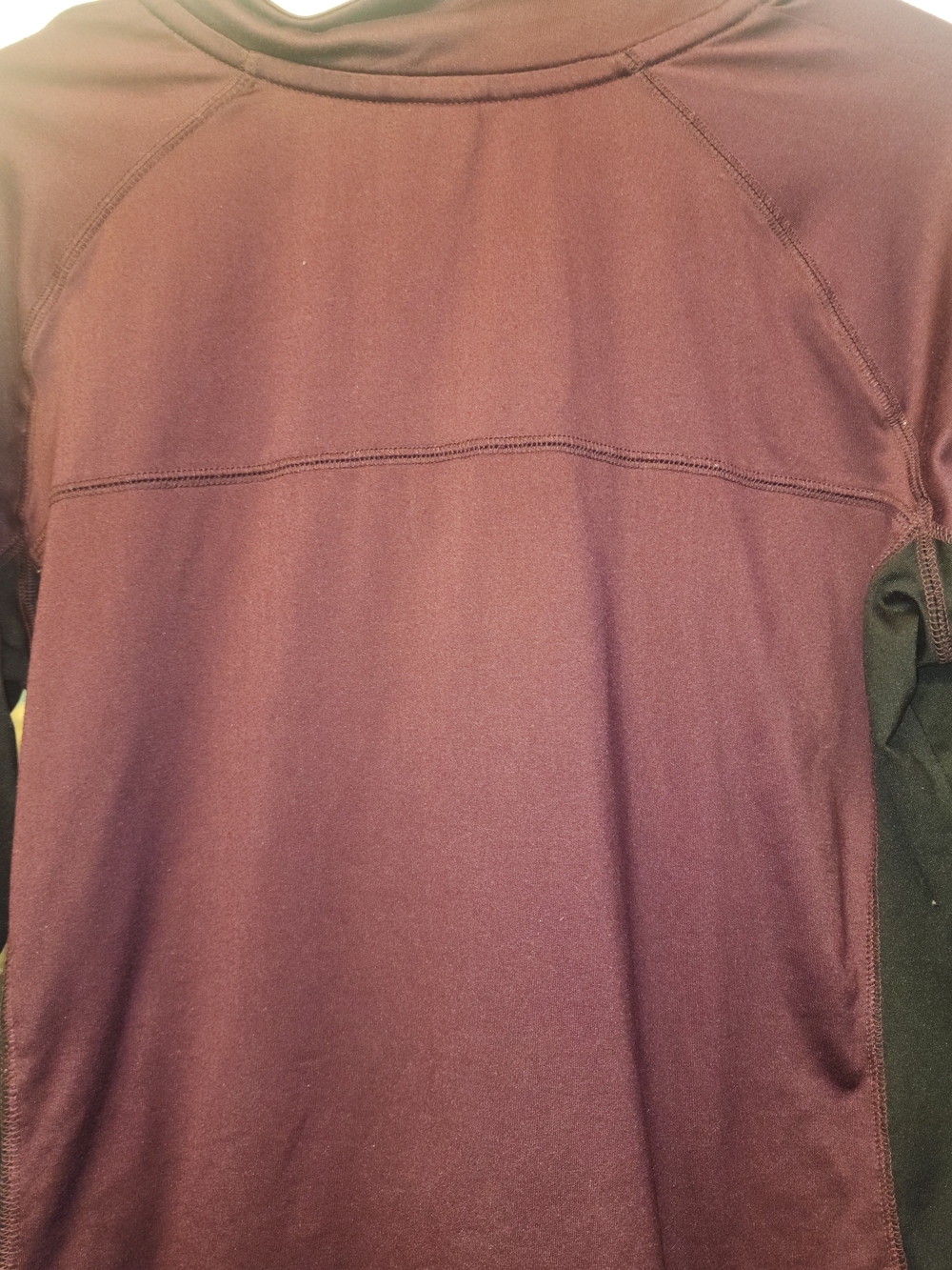 PINK Victoria's Secret Burgundy Quarter-Zip Pullover with Black Panels - Picture 3 of 3